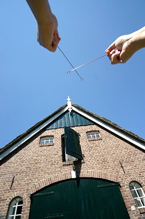 Kruisende wichelroede bij een leycentrum in Overijssel